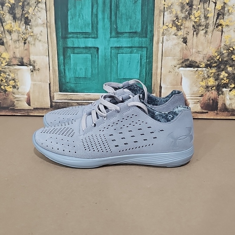 Under Armour Womens‎ 8 Street Precision Low Luxe Steel Gray Suede Shoe 1296225